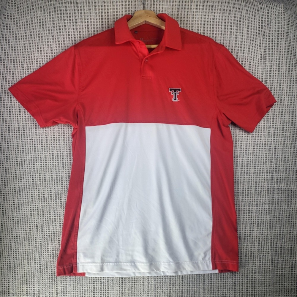 Texas Tech Red Raiders Shirt Mens Medium NCAA Basketball Polo Under Armour
